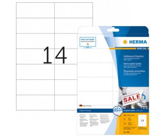 Eemaldatavad etiketid Herma - 105x42.3mm, 25 lehte